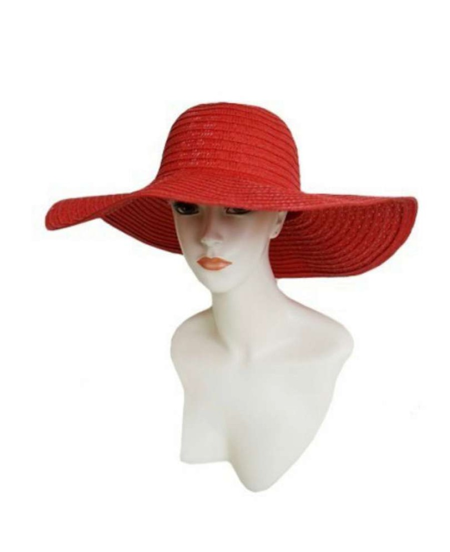 Accessories * | Pash Boutique Red Floppy Straw Hat