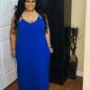 Plus Dresses * | Pash Boutique Bright Blue Plus Maxi Dress New Arrivals