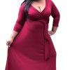 Plus Dresses * | Pash Boutique Burgundy Plus Maxi Plus Dresses